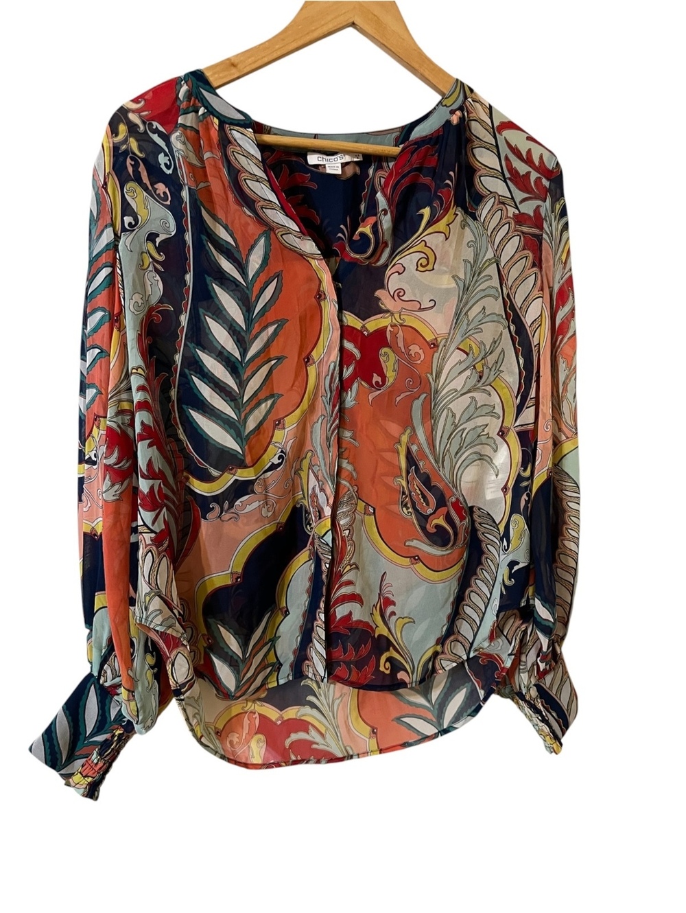 Chico's Multicolor Paisley Print Blouse Size 1 US 8